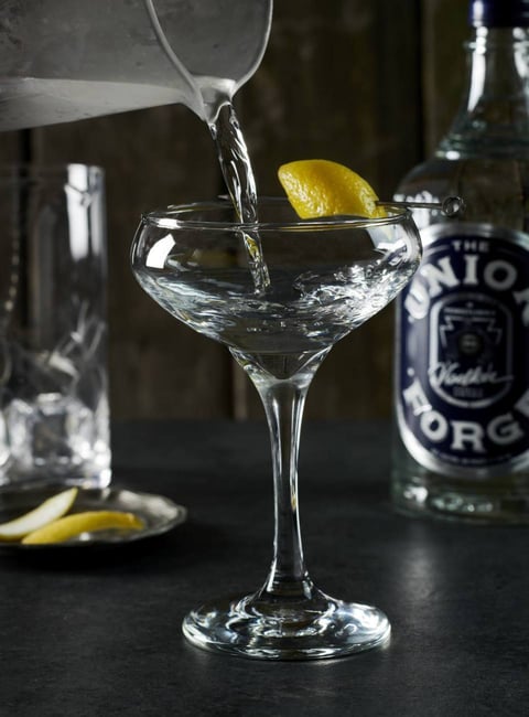 Ingredients: 3oz The Union Forge Vodka  Method: Pour The Union Forge Vodka into a shaker with ice and shake until shaker is ice cold. Strain into a martini glass and garnish with a lemon twist.
