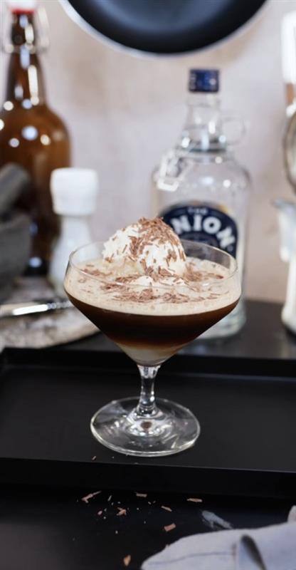 A glass of Affogato Espresso Martini